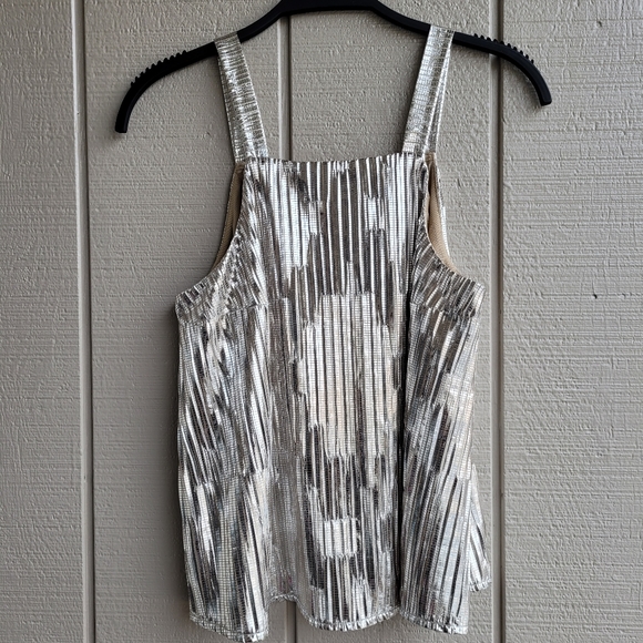 Maeve Tops - Maeve metalic gold pleated sleeveless top